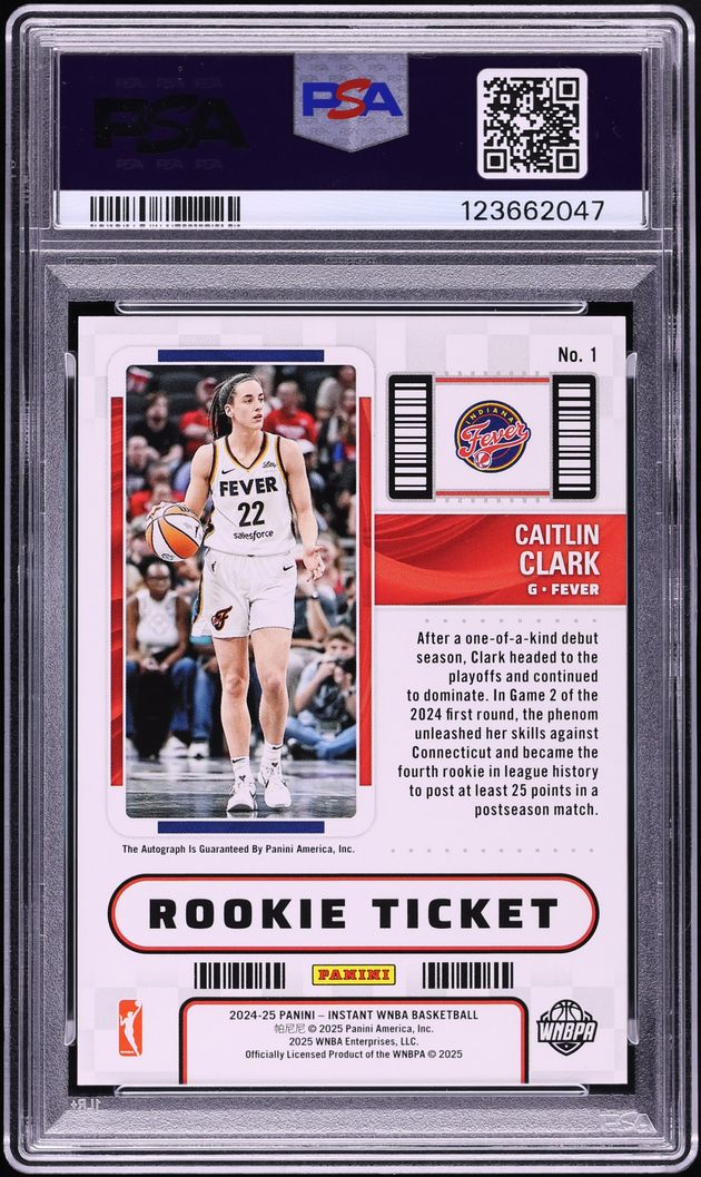 2024 Panini WNBA Contenders Cracked Ice Caitlin Clark ROOKIE AUTO DNA 10 /25 PSA 10 GEM MINT