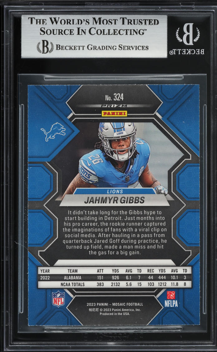 2023 Panini Mosaic Jahmyr Gibbs ROOKIE #324 BGS 9 MINT