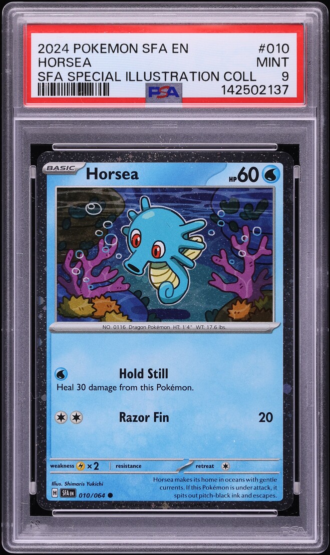 2024 Pokemon Scarlet & Violet Shrouded Fable Special Illustration Horsea #10 PSA 9 MINT