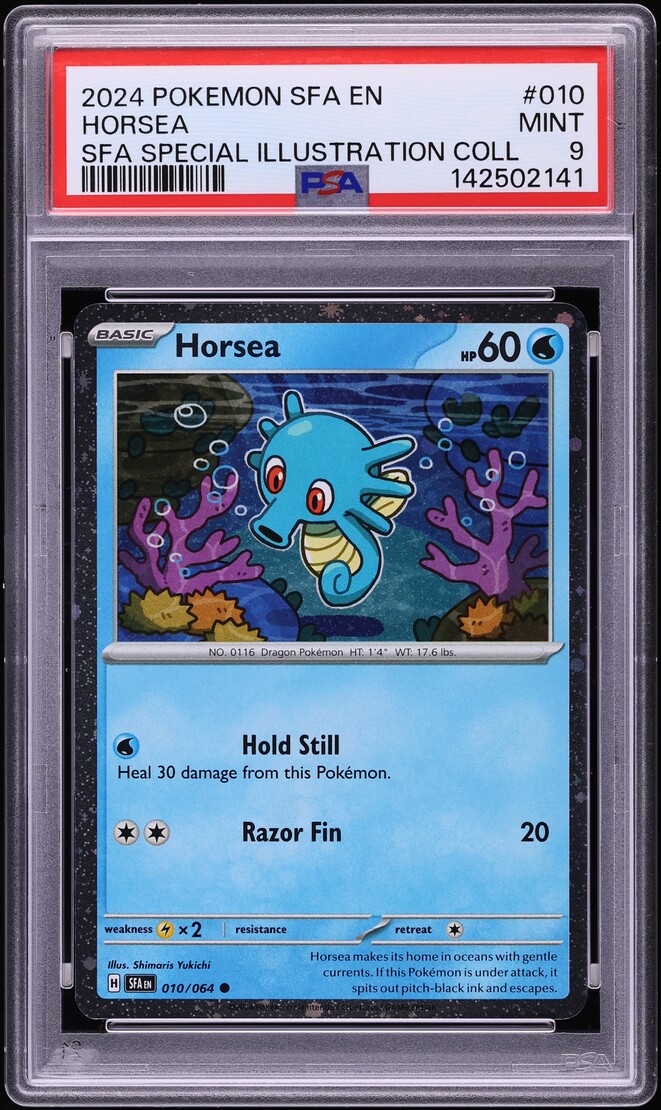 2024 Pokemon Scarlet & Violet Shrouded Fable Special Illustration Horsea #10 PSA 9 MINT