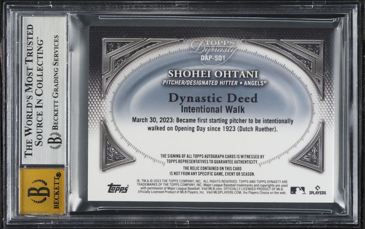 2023 Topps Dynasty Shohei Ohtani PATCH AUTO /10 #DAP-SO1 BGS 9 MINT