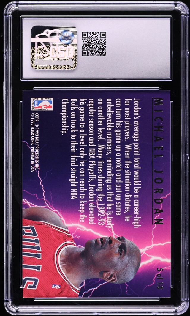 1993 Ultra Scoring Kings Michael Jordan #5 CSG 9 MINT - Photo 2