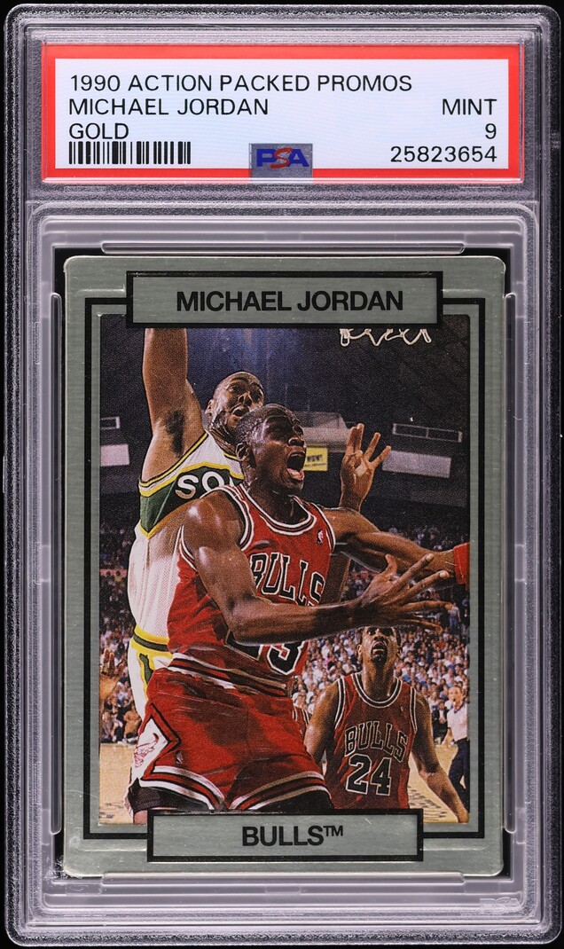 1990 Action Packed Promo Gold Michael Jordan PSA 9 MINT - Photo 1