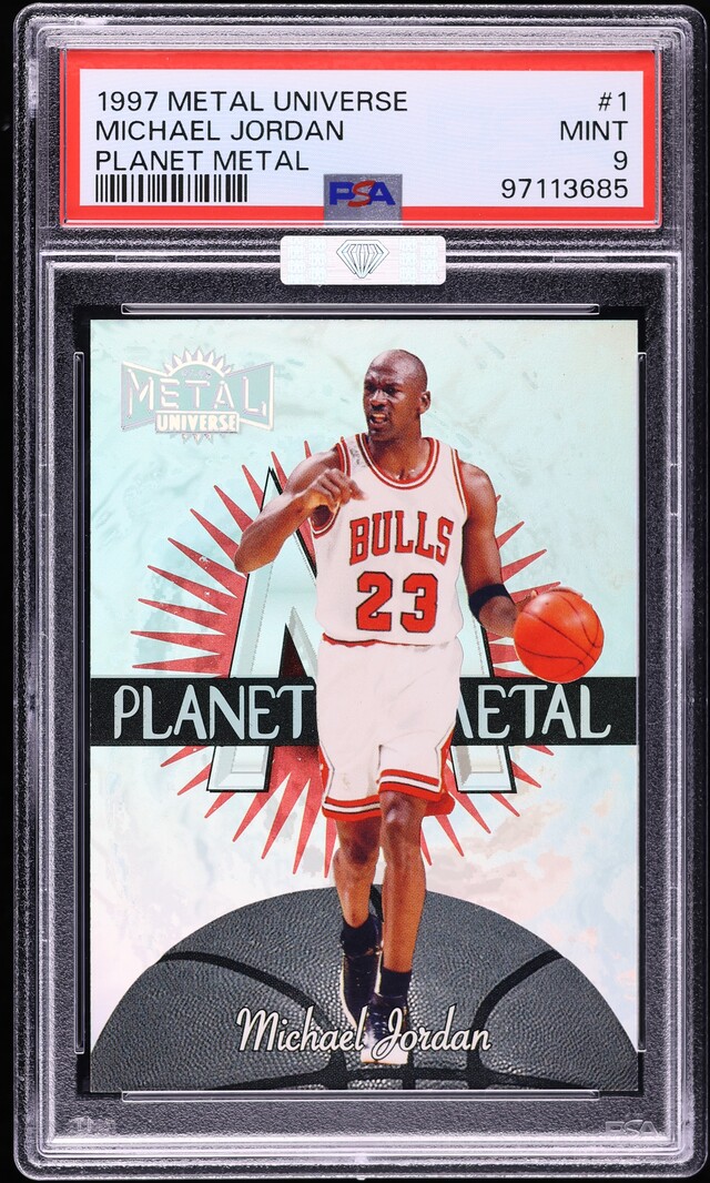 1997 Metal Universe Planet Metal Michael Jordan #1 MBA PSA 9 MINT - Photo 1