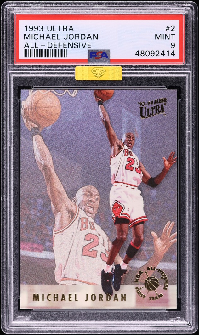 1993 Ultra All-Defensive Team Michael Jordan #2 MBA PSA 9 MINT - Photo 1