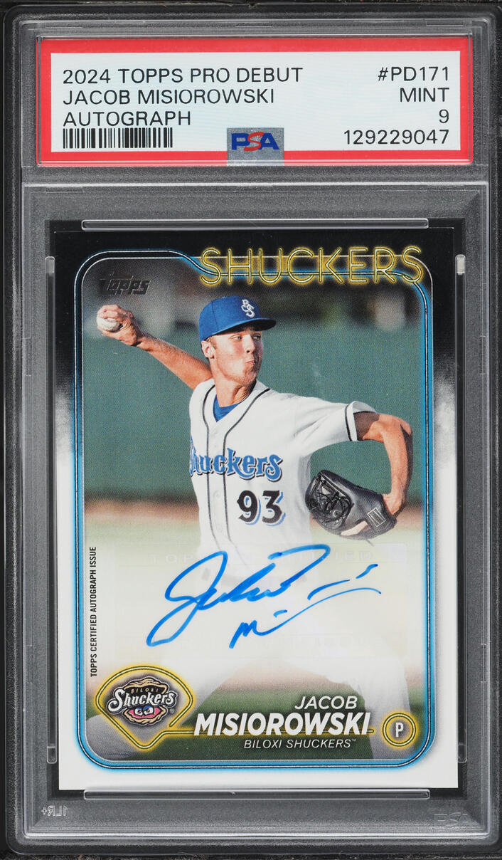 2024 Topps Pro Debut Jacob Misiorowski PROSPECT AUTO #PD171 PSA 9 MINT
