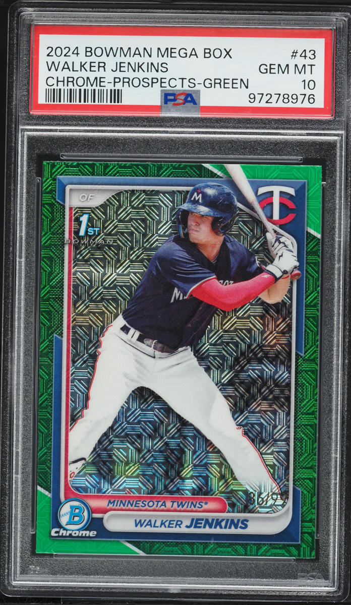2024 Bowman Chrome Mega Box Green Refractor Walker Jenkins PROSPECT /99 #43 PSA 10 GEM MINT