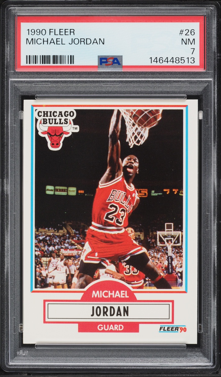 1990 Fleer Basketball Michael Jordan #26 PSA 7 NRMT