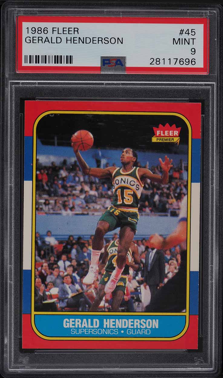 1986 Fleer Basketball Gerald Henderson #45 PSA 9 MINT