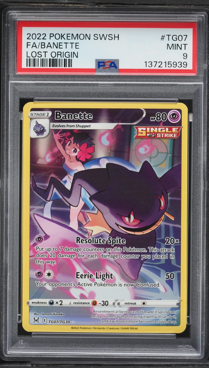 2022 Pokemon Sword & Shield Lost Origin CHR Banette #TG07 PSA 9 MINT