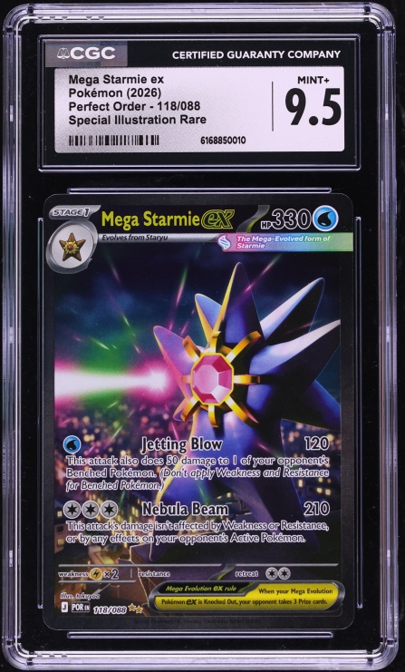 2026 Pokemon Mega Evolution Perfect Order SIR Mega Starmie ex #118 CGC 9.5 MINT+