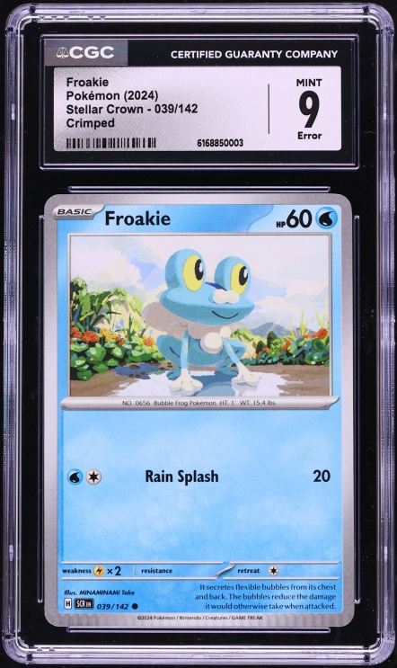 2024 Pokemon Scarlet & Violet Stellar Crown Froakie #039 CGC 9 MINT