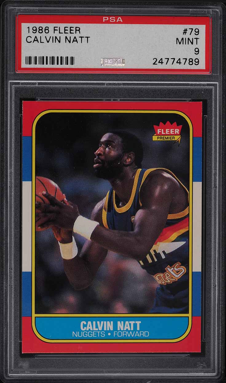 1986 Fleer Basketball Calvin Natt #79 PSA 9 MINT
