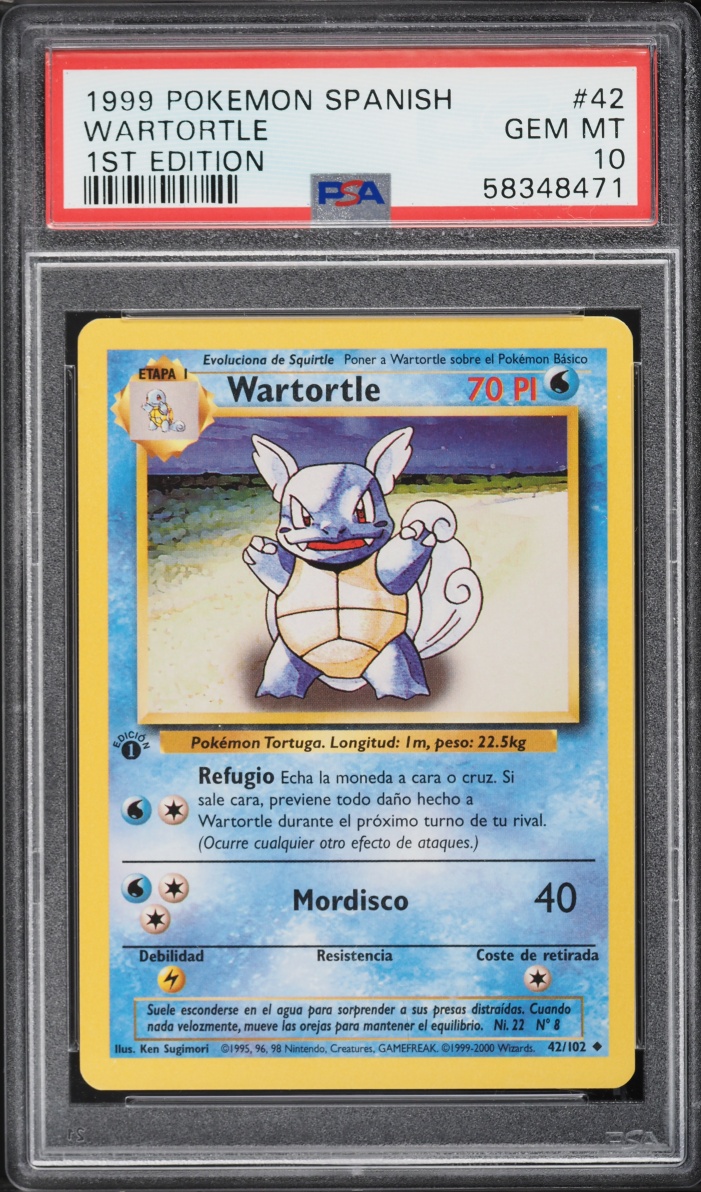 1999 Pokemon Spanish Base Set 1st Edition Wartortle #42 PSA 10 GEM MINT