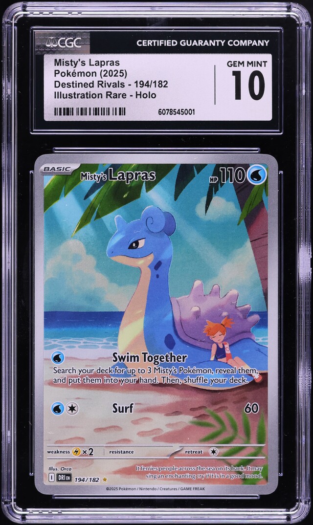 2025 Pokemon SV Destined Rivals IR Misty's Lapras #194 CGC 10 GEM MINT