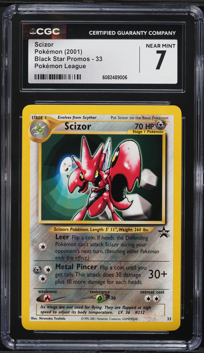2001 Pokemon League Black Star Promo Scizor #33 CGC 7 NRMT