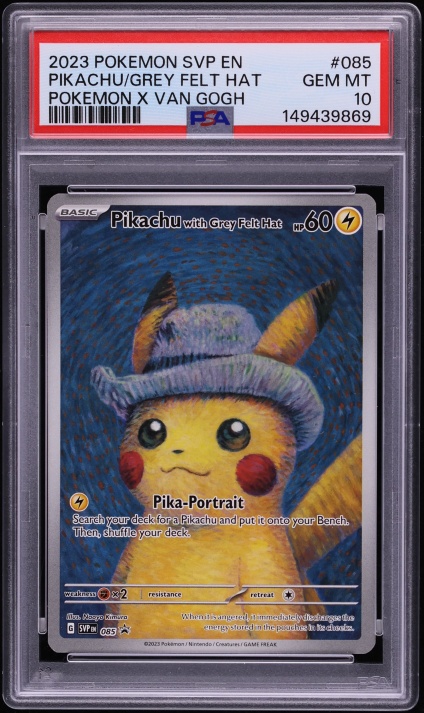 2023 Pokemon SV Promo Van Gogh Full Art Pikachu With Grey Felt Hat #85 PSA 10 GEM MINT