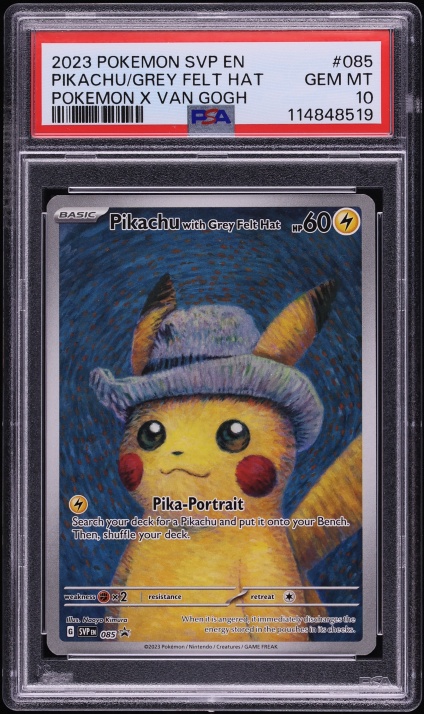 2023 Pokemon SV Promo Van Gogh Full Art Pikachu With Grey Felt Hat #85 PSA 10 GEM MINT