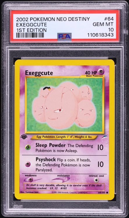 2002 Pokemon Neo Destiny 1st Edition Exeggcute #64 PSA 10 GEM MINT