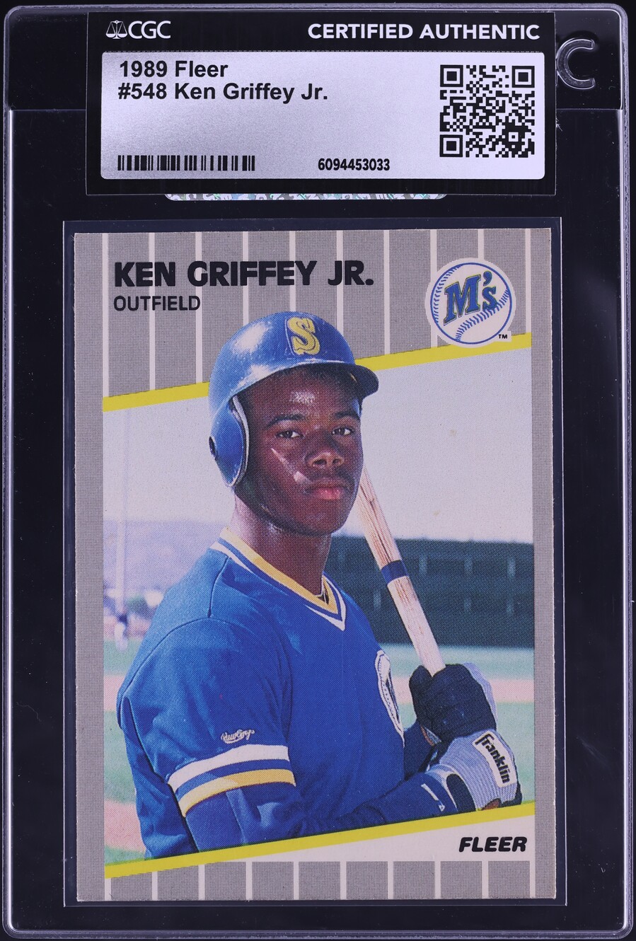 1989 Fleer Ken Griffey Jr. ROOKIE #548 CGC AUTH
