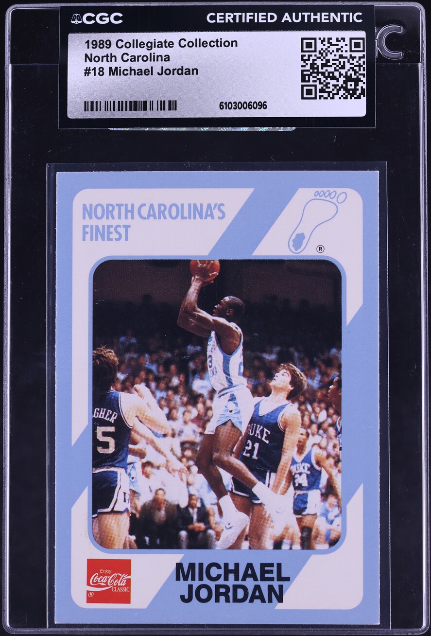 1989 Collegiate Collection North Carolina Michael Jordan #18 CGC AUTH
