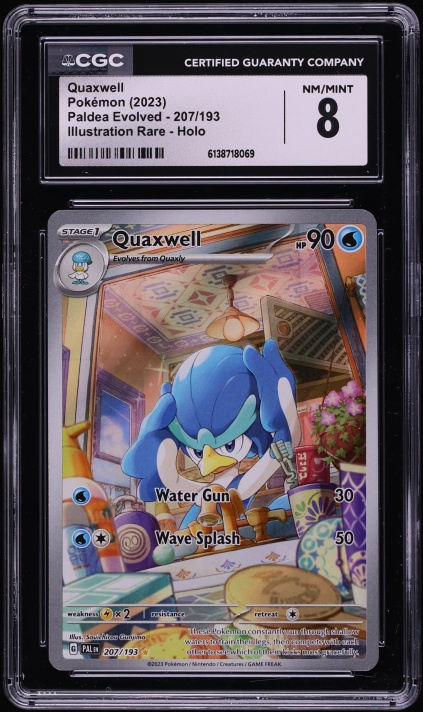2023 Pokemon Scarlet & Violet Paldea Evolved IR Quaxwell #207 CGC 8 NM-MT