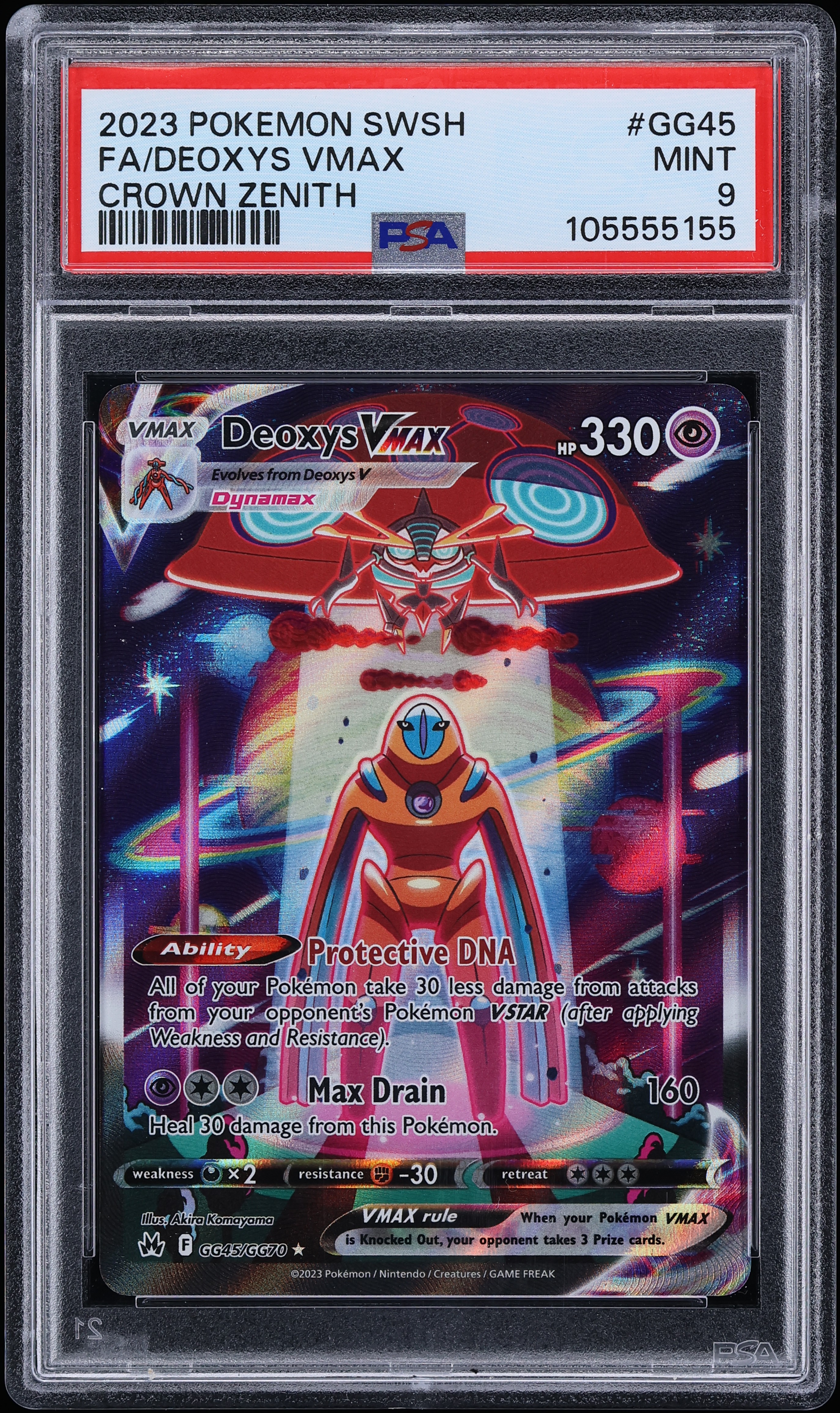 2023 Pokemon Sword & Shield Crown Zenith Full Art Deoxys Vmax #GG45 PSA 9 MINT