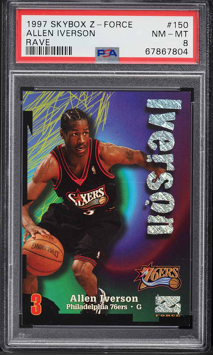 2005 Bowman Chrome Gold Refractor Allen Iverson /50 #100 BGS 9