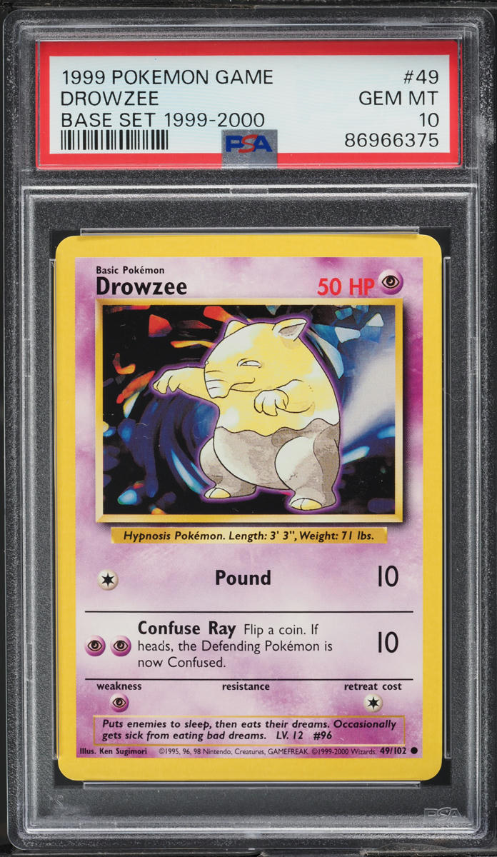 1999-2000 Pokemon Base Set Drowzee #49 PSA 10 GEM MINT