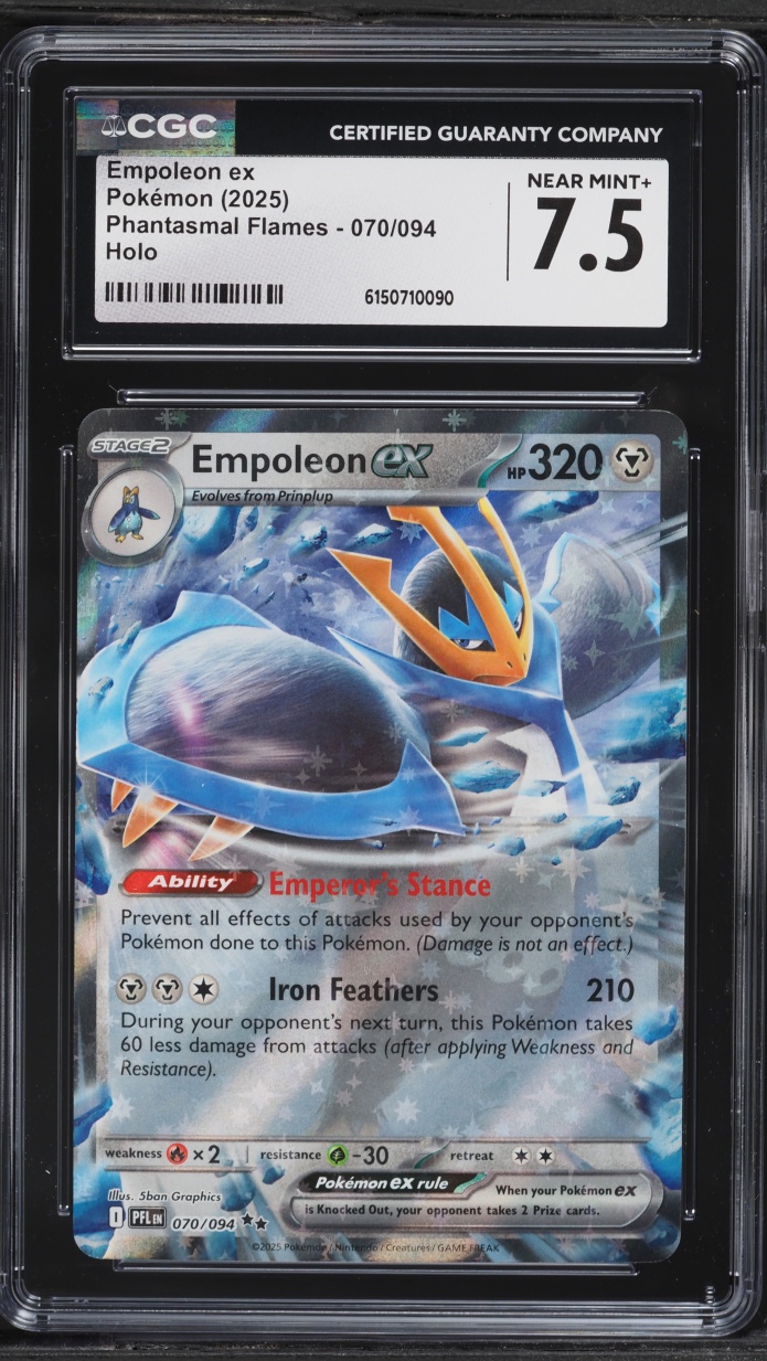 2025 Pokemon Mega Evolution Phantasmal Flames Holo Empoleon ex #70 CGC 7.5 NRMT+