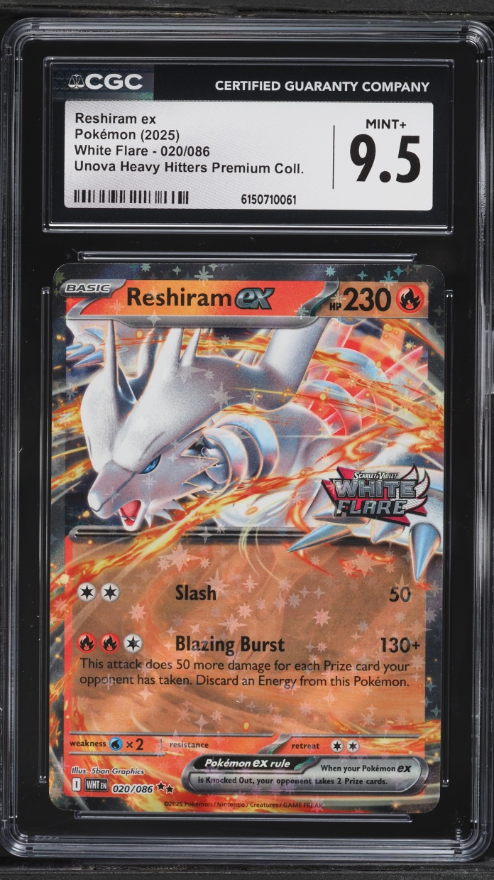 2025 Pokemon SV White Flare Unova Heavy Hitters Premium Collection Holo Reshiram ex #20 CGC 9.5
