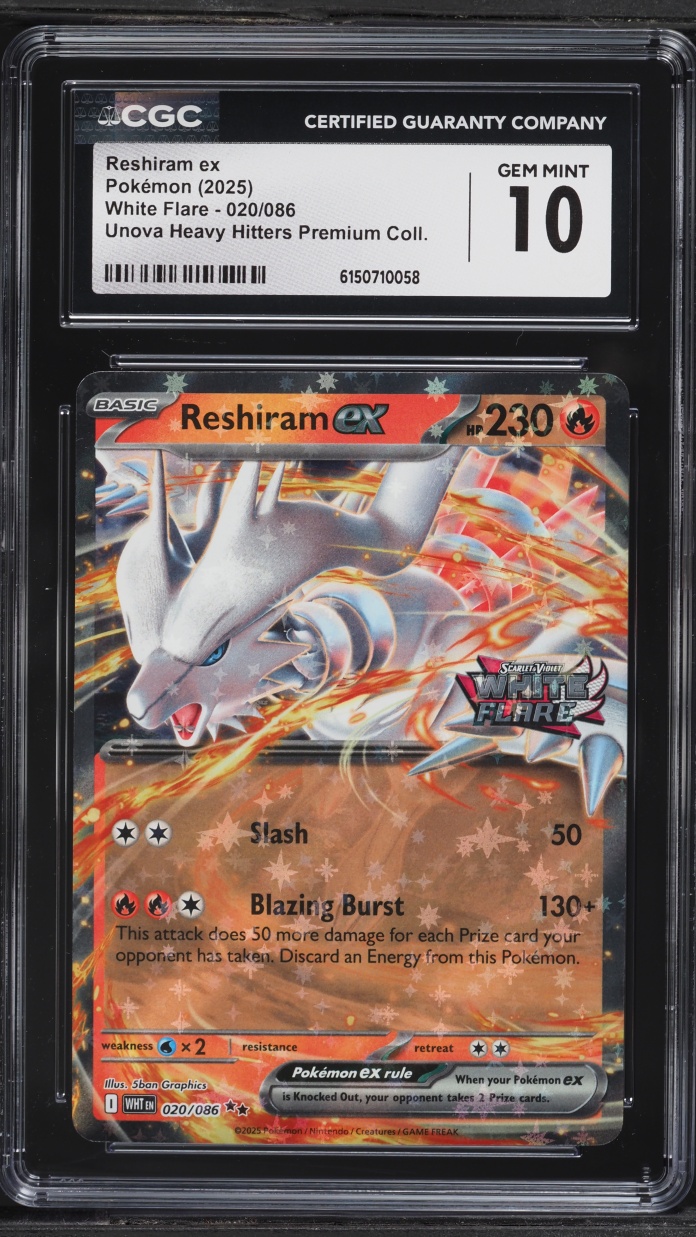 2025 Pokemon SV White Flare Unova Heavy Hitters Premium Collection Holo Reshiram ex #20 CGC 10