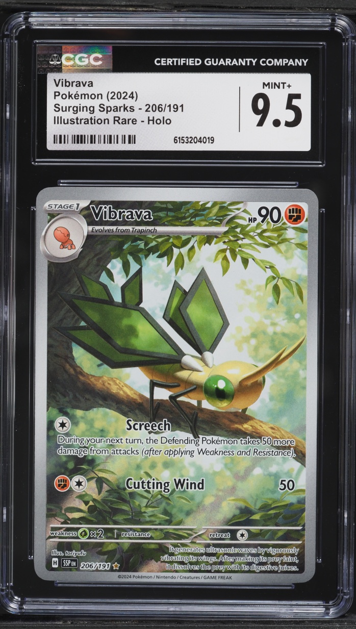 2024 Pokemon Scarlet & Violet Surging Sparks IR Vibrava #206 CGC 9.5 MINT+