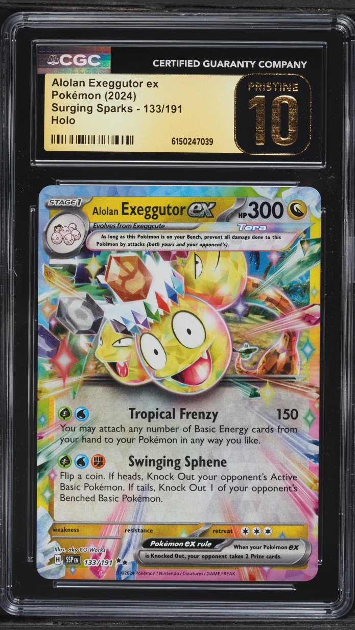 2024 Pokemon Scarlet & Violet Surging Sparks Holo Alolan Exeggutor ex #133 CGC 10 PRISTINE