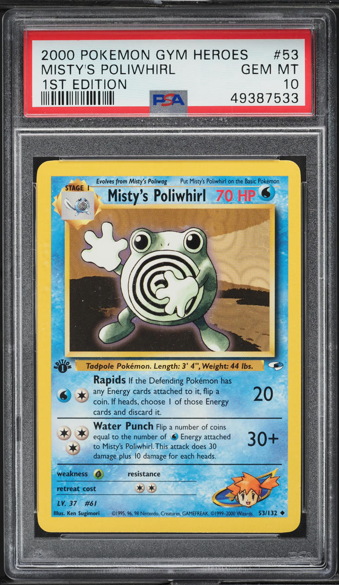2000 Pokemon Gym Heroes 1st Edition Misty's Poliwhirl #53 PSA 10 GEM MINT