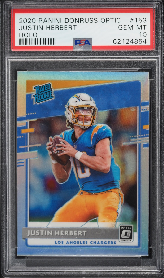 2020 Donruss Optic Holo Justin Herbert ROOKIE #153 PSA 10 GEM MINT
