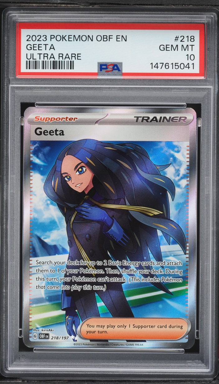 2023 Pokemon Scarlet & Violet Obsidian Flames Full Art Geeta #218 PSA 10 GEM MINT