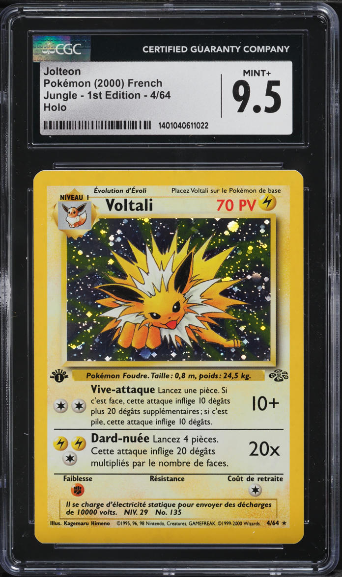 2000 Pokemon French Jungle 1st Edition Holo Jolteon #4 CGC 9.5 MINT+
