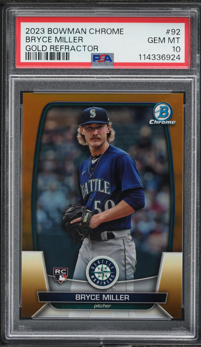 2023 Bowman Chrome Gold Refractor Bryce Miller ROOKIE /50 #92 PSA 10 GEM MINT