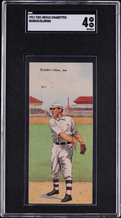 1911 T201 Mecca Double Folders Chief Bender & Rube Oldring SGC 4 VGEX