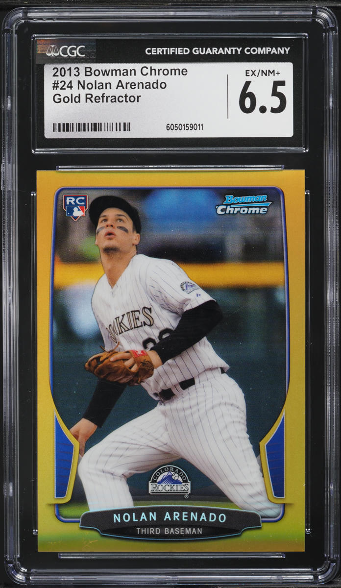 2013 Bowman Chrome Gold Refractor Nolan Arenado ROOKIE /50 #24 CGC 6.5 EXMT+