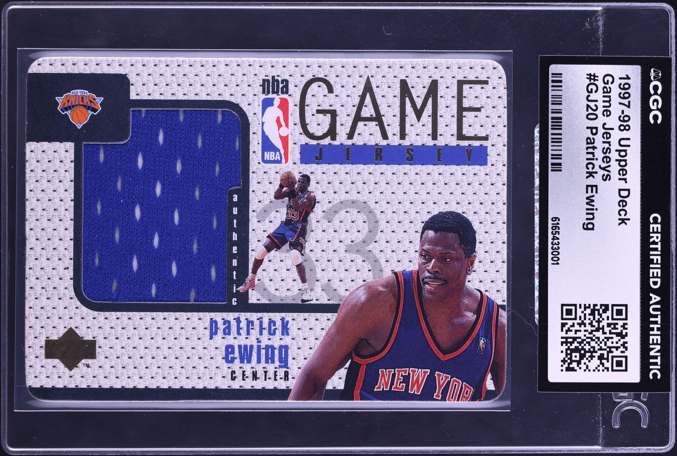 1997 Upper Deck Game Jersey Patrick Ewing PATCH #GJ20 CGC AUTH - Photo 1