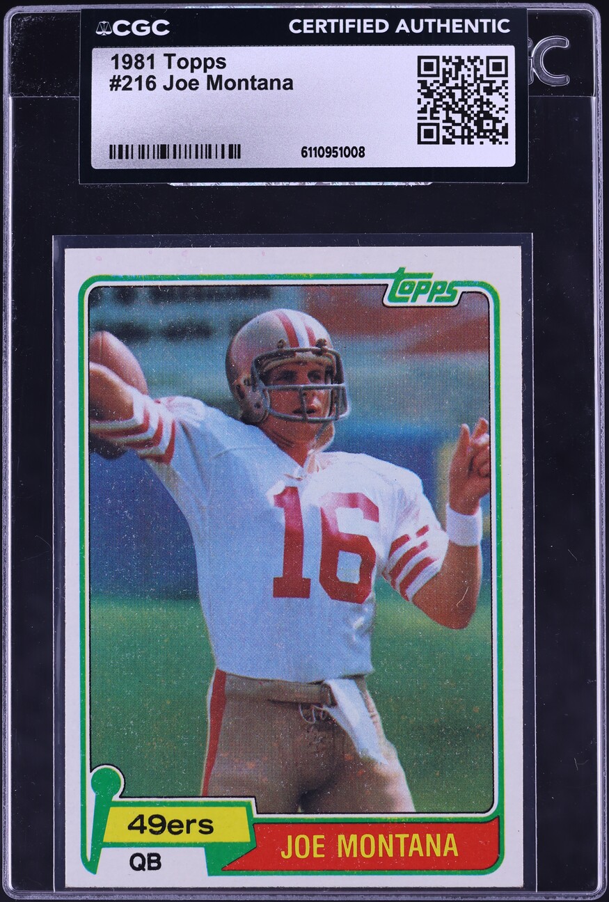 1981 Topps Football Joe Montana ROOKIE #216 CGC AUTH