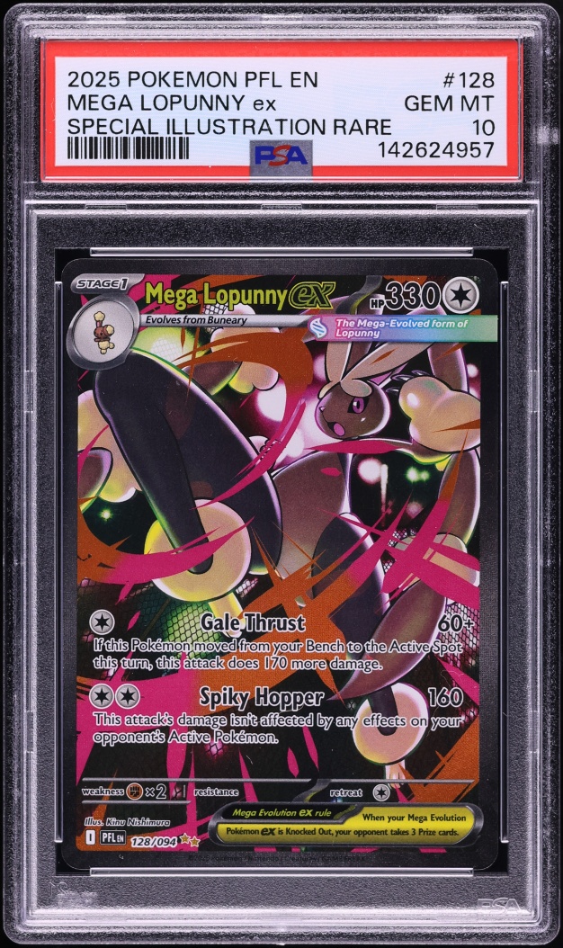2025 Pokemon Mega Evolution Phantasmal Flames SIR Mega Lopunny Ex #128 PSA 10 GEM MINT