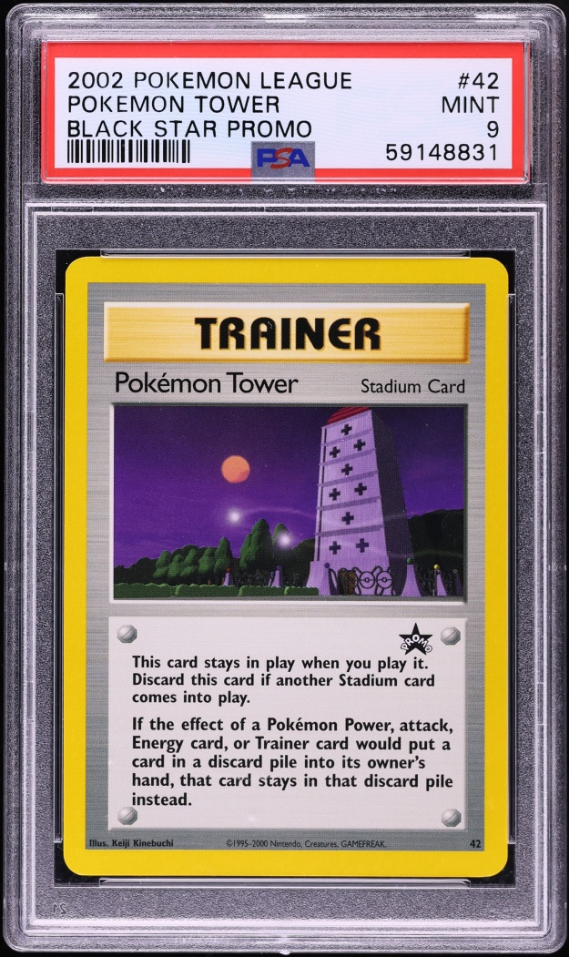 2002 Pokemon League Black Star Promo Pokemon Tower #42 PSA 9 MINT