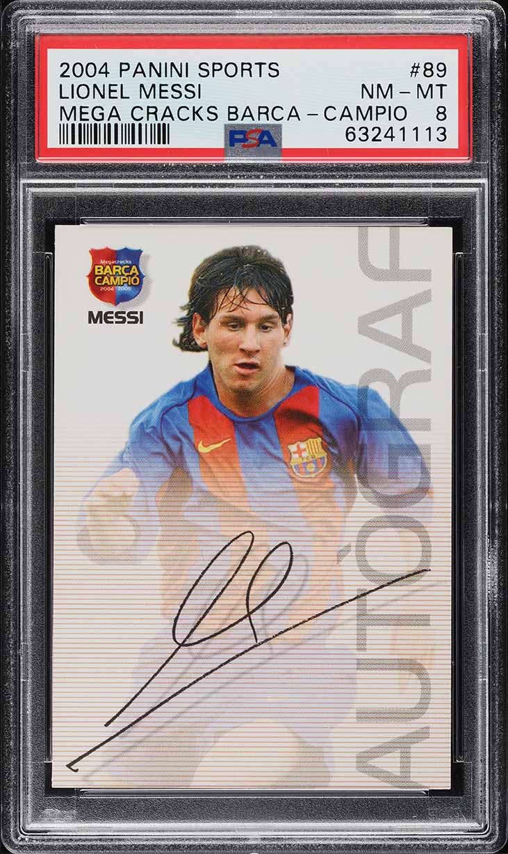 2004 Panini Sports Mega Cracks Barca Campio Lionel Messi ROOKIE #89 PSA 8 NM-MT