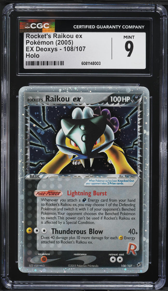 2005 Pokemon EX Deoxys Holo Rocket's Raikou ex #108 CGC 9 MINT