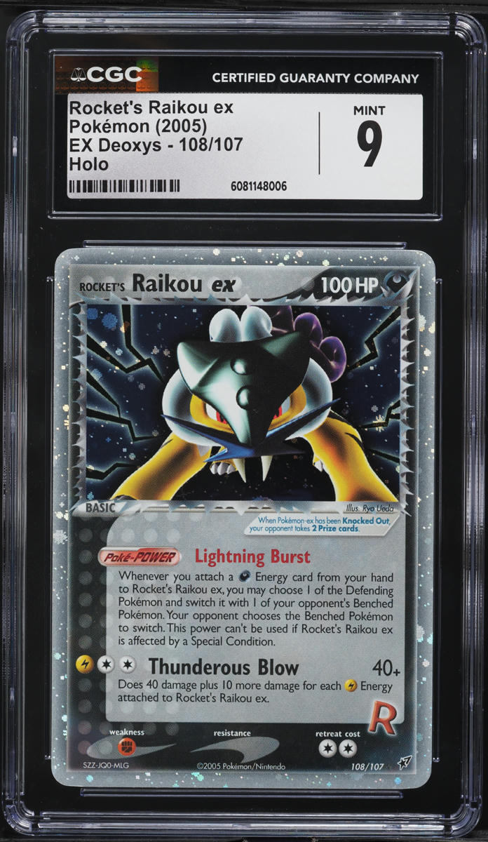 2005 Pokemon EX Deoxys Holo Rocket's Raikou ex #108 CGC 9 MINT