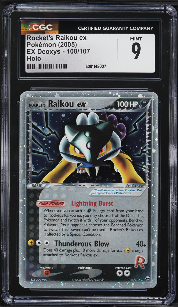 2005 Pokemon EX Deoxys Holo Rocket's Raikou ex #108 CGC 9 MINT