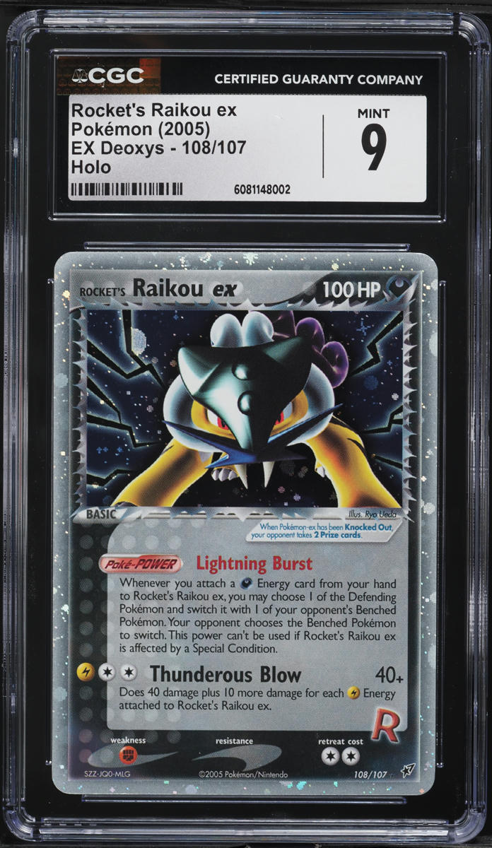 2005 Pokemon EX Deoxys Holo Rocket's Raikou ex #108 CGC 9 MINT